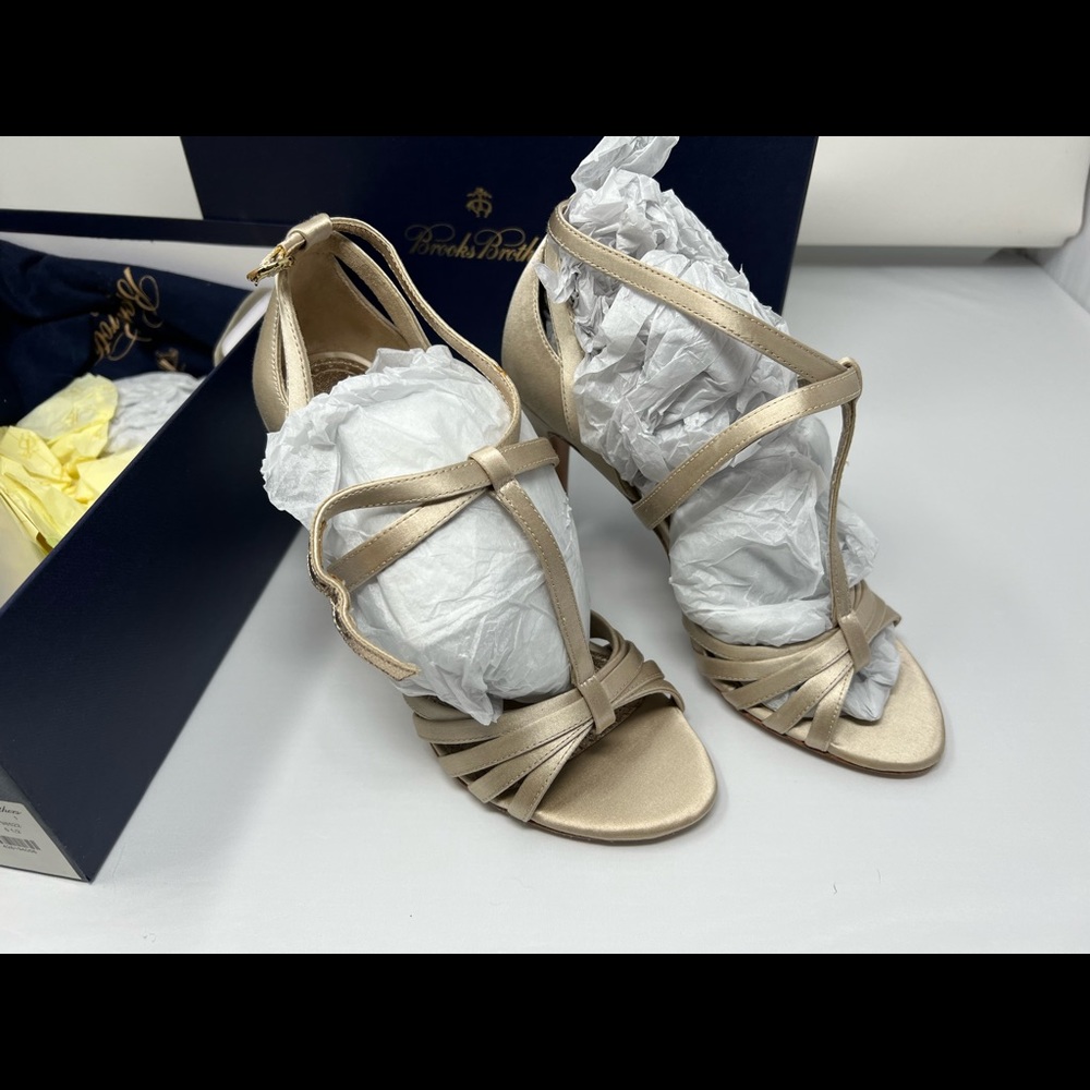 Brooks Brothers Gold Satin Heels